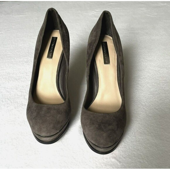 BCBGMaxAzria Pamela Stiletto Platform Heels Size 36/10B Gray Suede Leather - Picture 2 of 12